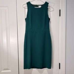 J Crew Women's Hunter Green Sheath Dress Sleeveless Lined Size 2